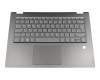 Teclado incl. topcase DE (alemán) gris/negro con retroiluminacion original para Lenovo Yoga 520-14IKB (80X8/80YM)