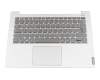 Teclado incl. topcase DE (alemán) gris/plateado con retroiluminacion original para Lenovo IdeaPad S340-14IIL (81VV/81WJ)