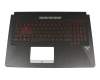 0KN1-5J1GE21 teclado incl. topcase original Pega DE (alemán) negro/rojo/negro con retroiluminacion