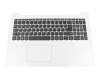 Teclado incl. topcase DE (alemán) gris/blanco original para Lenovo IdeaPad 330-15IKB (81DE)