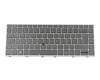 Teclado DE (alemán) color gris/chiclet plateado con mouse-stick original para HP ZBook 14u G5