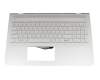 Teclado incl. topcase DE (alemán) plateado/plateado con retroiluminacion original para HP Pavilion 15-cc023ng (2QF15EA)