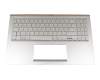 0KN1-9D3GE16 teclado incl. topcase original Pegatron DE (alemán) plateado/plateado con retroiluminacion