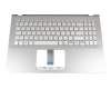 AEXKJG01020 teclado incl. topcase original Quanta DE (alemán) plateado/plateado con retroiluminacion