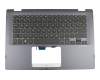 Teclado incl. topcase DE (alemán) negro/azul con retroiluminacion original para la série Asus VivoBook Flip 14 TP412UA