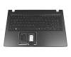 Teclado incl. topcase DE (alemán) negro/negro con retroiluminacion original para Acer TravelMate P2 (P259-G2-M)