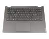 Teclado incl. topcase DE (alemán) gris/canaso original para Lenovo IdeaPad Flex-14IWL (81SQ)