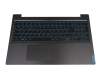 Teclado incl. topcase DE (alemán) negro/azul/negro con retroiluminacion original para Lenovo IdeaPad L340-15IRH (81LK)