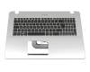ASM17A96D0J528 teclado incl. topcase original Asus DE (alemán) negro/plateado con retroiluminacion