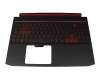 Teclado incl. topcase DE (alemán) negro/negro/rosé con retroiluminacion original para Acer Nitro 5 (AN515-54-58U3)