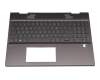 Teclado incl. topcase DE (alemán) gris/antracita con retroiluminacion original para HP Envy x360 15-ds0007ng (6FA63EA)