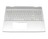 Teclado incl. topcase DE (alemán) plateado/plateado con retroiluminacion (DIS) original para HP Envy 15-dr0100ng (6PZ86EA)