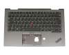 5M10V24922 teclado incl. topcase original Lenovo DE (alemán) negro/canaso con retroiluminacion y mouse stick