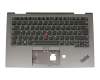 5M10V24922 teclado incl. topcase original Lenovo DE (alemán) negro/canaso con retroiluminacion y mouse stick