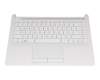 Teclado incl. topcase DE (alemán) blanco/blanco original para HP 14-cf0000