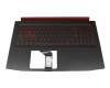 Teclado incl. topcase US (Inglés) negro/rojo/negro con retroiluminacion original para la série Acer Nitro 5 (AN515-52)