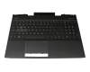 Teclado incl. topcase CH (suiza) negro/negro con retroiluminacion original para HP Omen 15-dc1000