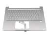6B.HSEN2.046 teclado incl. topcase original Acer DE (alemán) plateado/plateado con retroiluminacion