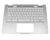 L79250-041 teclado incl. topcase original HP DE (alemán) blanco/plateado con retroiluminacion