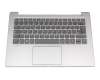 Teclado incl. topcase DE (alemán) gris/plateado con retroiluminacion original para Lenovo IdeaPad 530S-14IKB (81EU007DGE)