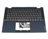 5CB1C66543 teclado incl. topcase original Lenovo DE (alemán) gris oscuro/azul con retroiluminacion azul