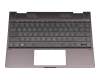 Teclado incl. topcase DE (alemán) gris oscuro/canaso con retroiluminacion original para HP Envy x360 13-ag0000