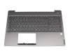 5CB0U42543 teclado incl. topcase original Lenovo DE (alemán) gris/canaso con retroiluminacion