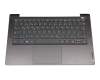 5CB1A14134 teclado incl. topcase original Lenovo DE (alemán) gris/canaso con huella dactilar