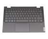 5CB0W43762 teclado incl. topcase original Lenovo DE (alemán) gris/canaso con retroiluminacion