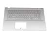 90NB0TW1-R31GE0 teclado incl. topcase original Asus DE (alemán) plateado/plateado con retroiluminacion