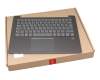 5CB0R11734 teclado incl. topcase original Lenovo DE (alemán) gris/canaso con retroiluminacion (fingerprint)