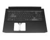 Teclado incl. topcase DE (alemán) negro/blanco/negro con retroiluminacion original para Acer Nitro 5 (AN517-54)