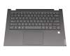 Teclado incl. topcase US (Inglés) gris/canaso con retroiluminacion US International original para Lenovo Flex-14API (81SS)