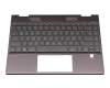 Teclado incl. topcase DE (alemán) gris/canaso con retroiluminacion original para HP Envy x360 13-ar0600