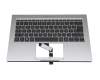 6B.A2RN8.020 teclado incl. topcase original Acer DE (alemán) plateado/plateado con retroiluminacion