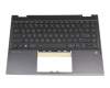 L96524-041 teclado incl. topcase original HP DE (alemán) negro/plateado/negro sin retroiluminación