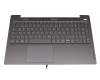 5CB1A29223 teclado incl. topcase original Lenovo DE (alemán) gris/canaso con retroiluminacion