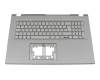 Teclado incl. topcase DE (alemán) gris/canaso con retroiluminacion original para Acer Aspire 5 (A517-58GM)