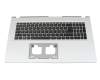 Teclado incl. topcase DE (alemán) negro/plateado original para Acer Aspire 3 (A317-54G)