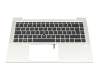 Teclado incl. topcase DE (alemán) negro/plateado con retroiluminacion y mouse stick original para HP EliteBook 840 G8