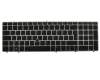 Teclado DE (alemán) color negro/chiclet plateado con mouse-stick para HP EliteBook 8570p