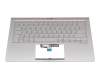 13N1-60A0H31 teclado incl. topcase original Asus DE (alemán) plateado/plateado con retroiluminacion