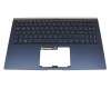 13N1-62A0141 teclado incl. topcase original Asus DE (alemán) azul/azul con retroiluminacion