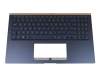 13NB0NM1P01011-1 teclado incl. topcase original Asus DE (alemán) azul/azul con retroiluminacion