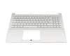 13NB0ZT1P02011 teclado incl. topcase original Asus DE (alemán) blanco/plateado con retroiluminacion