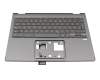 1KAJZZG65F teclado incl. topcase original Quanta DE (alemán) gris oscuro/canaso
