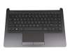 2B-AB208I610 teclado incl. topcase original HP DE (alemán) negro/negro