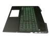 2B-BBQ08C24B teclado incl. topcase original Primax DE (alemán) negro/verde/negro con retroiluminacion