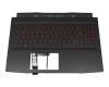 307581C211 teclado incl. topcase original MSI DE (alemán) negro/rojo/negro con retroiluminacion
