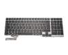 38045444 teclado original Fujitsu DE (alemán) negro/plateado con retroiluminacion